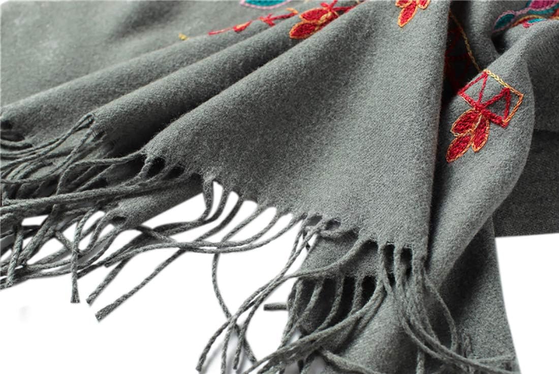 Urban CoCo Women's Embroidered Oversize Tassel Shawl Scarf Wraps for Women