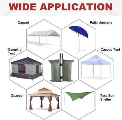 ABCCANOPY Canopy Weights 120 LBS Gazebo Tent Sand Bags,4-Pack Gray (Without Sand)