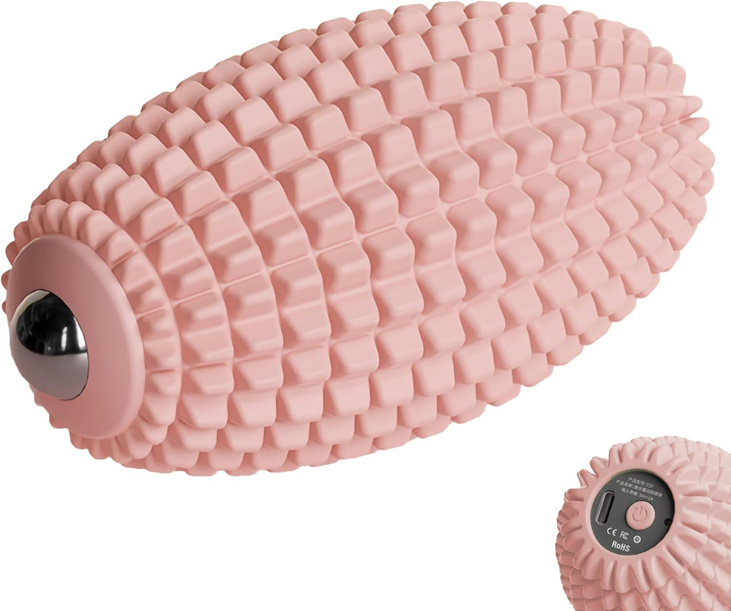 Vibrating Massage Ball for Plantar Fasciitis, Silicone Trigger Point, Myofascial Massage Ball, Deep Tissue Roller for Back, Neck, Foot, Muscle Recovery, Hip & Psoas Release Tool (Blue)