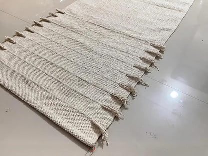 Payal Rugs Cotton Yoga Mat - Eco-Friendly Hand-Woven Rug - Non Slip & Thick (24”x72”x5mm) for Yoga Everyday Fitness at Home - Comfortable Extra-Long