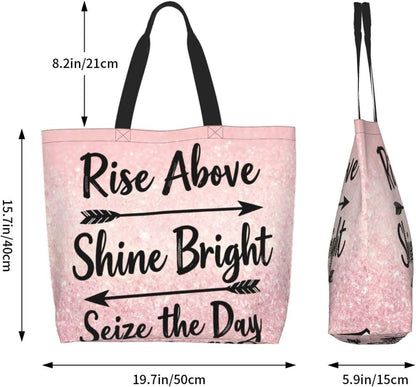 Tote Shoulder Bag Large Durable Reusable Eco-friendly Handbag Lightweight Stylish for Daily Use-19.7x15.7x5.9 Inch - Colors B