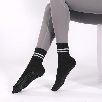 Tergy 8 Pairs Long Yoga Socks with Grip for Women Anti Skid Gripper Socks No Slip Socks for Pilates, Barre, Dance,Yoga