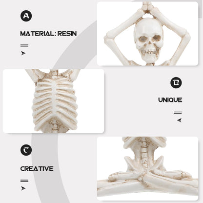 LIFKOME Halloween Village Set Halloween Yoga Skeleton Figurine Halloween Meditation Yoga Skeleton Statue Halloween Meditation Yoga Table Decoration (Style 1) Halloween Skeleton