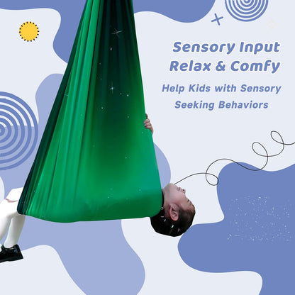 Aokitec Therapy Swing for Kids with Special Needs (Hardware Included) Snuggle Swing Cuddle Hammock Indoor Adjustable Aerial Yoga for Children with Autism, ADHD, Asperger, Sensory Integration