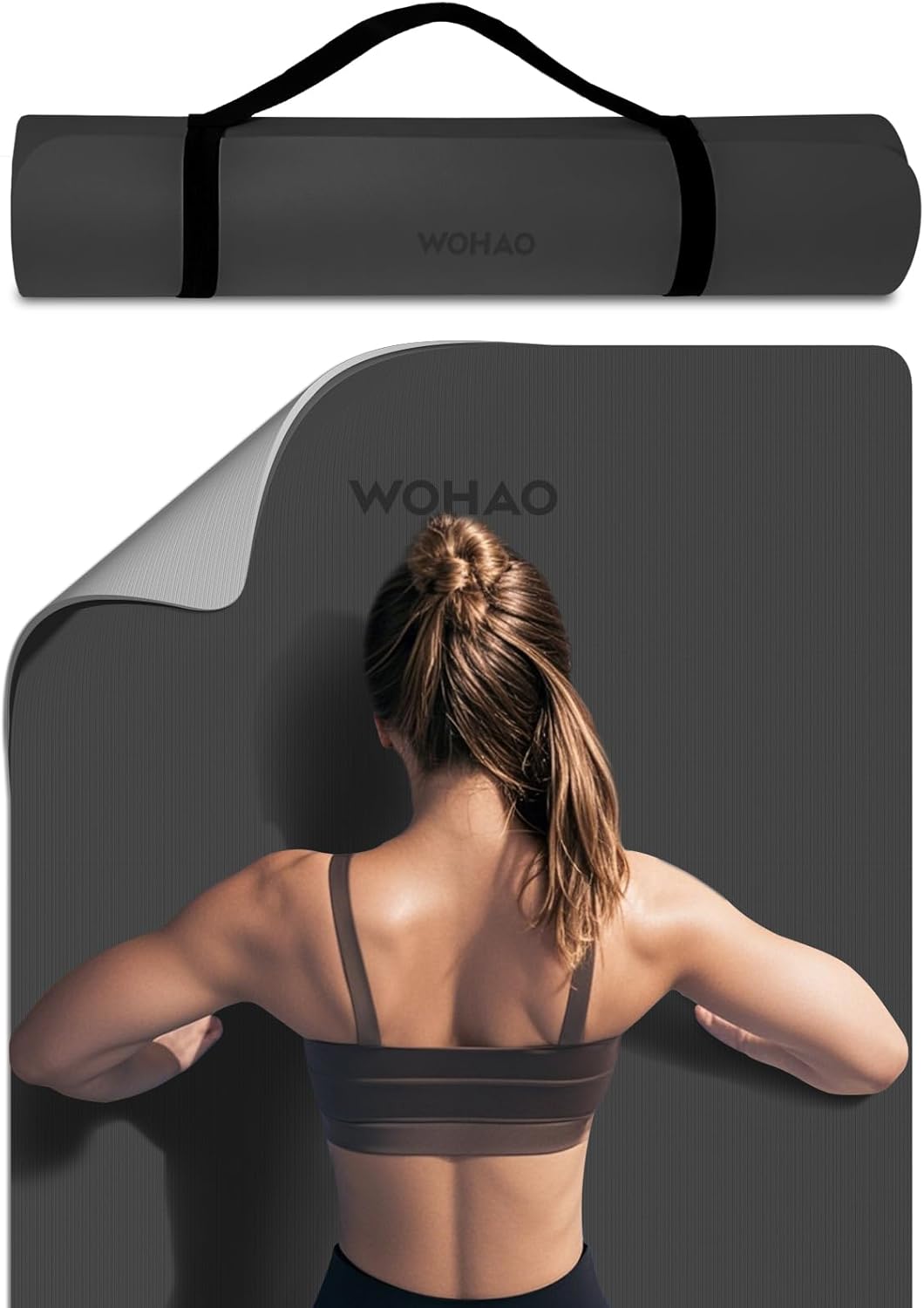 Extra Thick 8mm Yoga Mat, 72"x28" Non Slip Exercise Mat, Reversible 2-Sided Dual Color Premium POE Material, with Carrying Strap for Yoga, Pilates, Home Gym