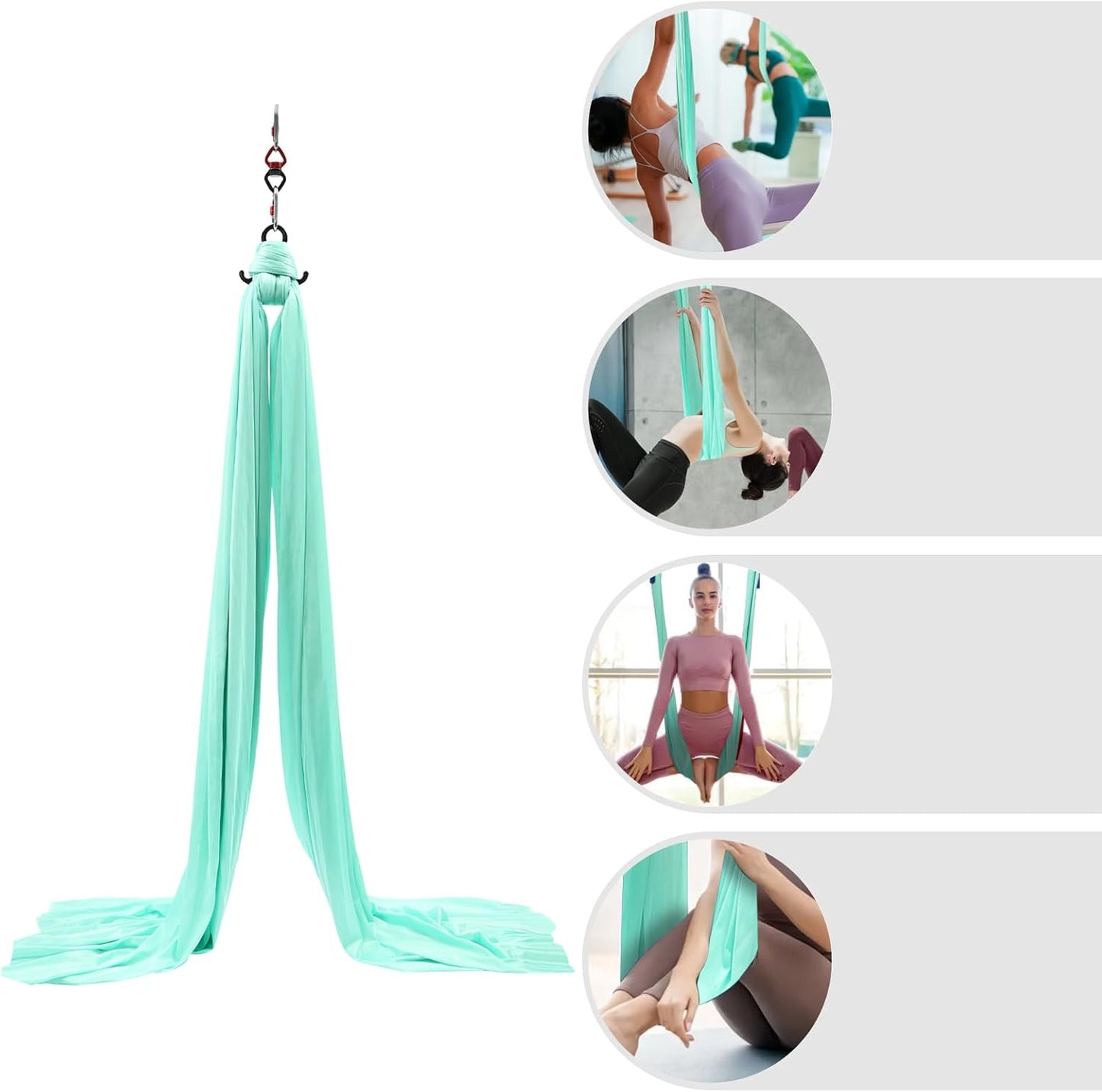 Aerial Silks Equipment, Stretch Aerial Silk Starter Kit for Aerial Acrobatic Dance, Aerial Yoga Hammock