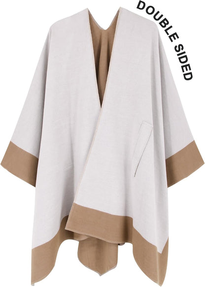 Moss Rose Women's Shawl Wrap Poncho Ruana Cape Open Front Cardigan Shawls for Spring Fall Winter