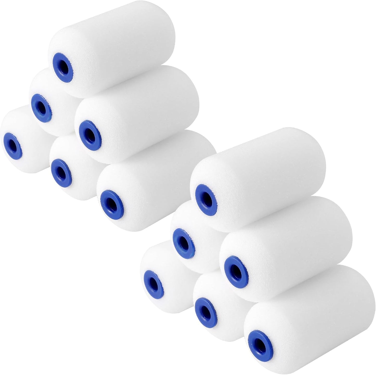 WORKPRO 12-Pack Foam Paint Roller 4 inch, Small Paint Roller Kit, Mini Paint Roller for Painting Walls, Cabinets, Doors, Fences, etc.