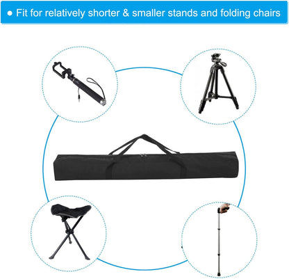 PATIKIL 25 Inch Camp Chair Replacement Bag, Nylon Foldable Carrying Bag Large Zippered Bag with Shoulder Strap for Camping Travel, Black