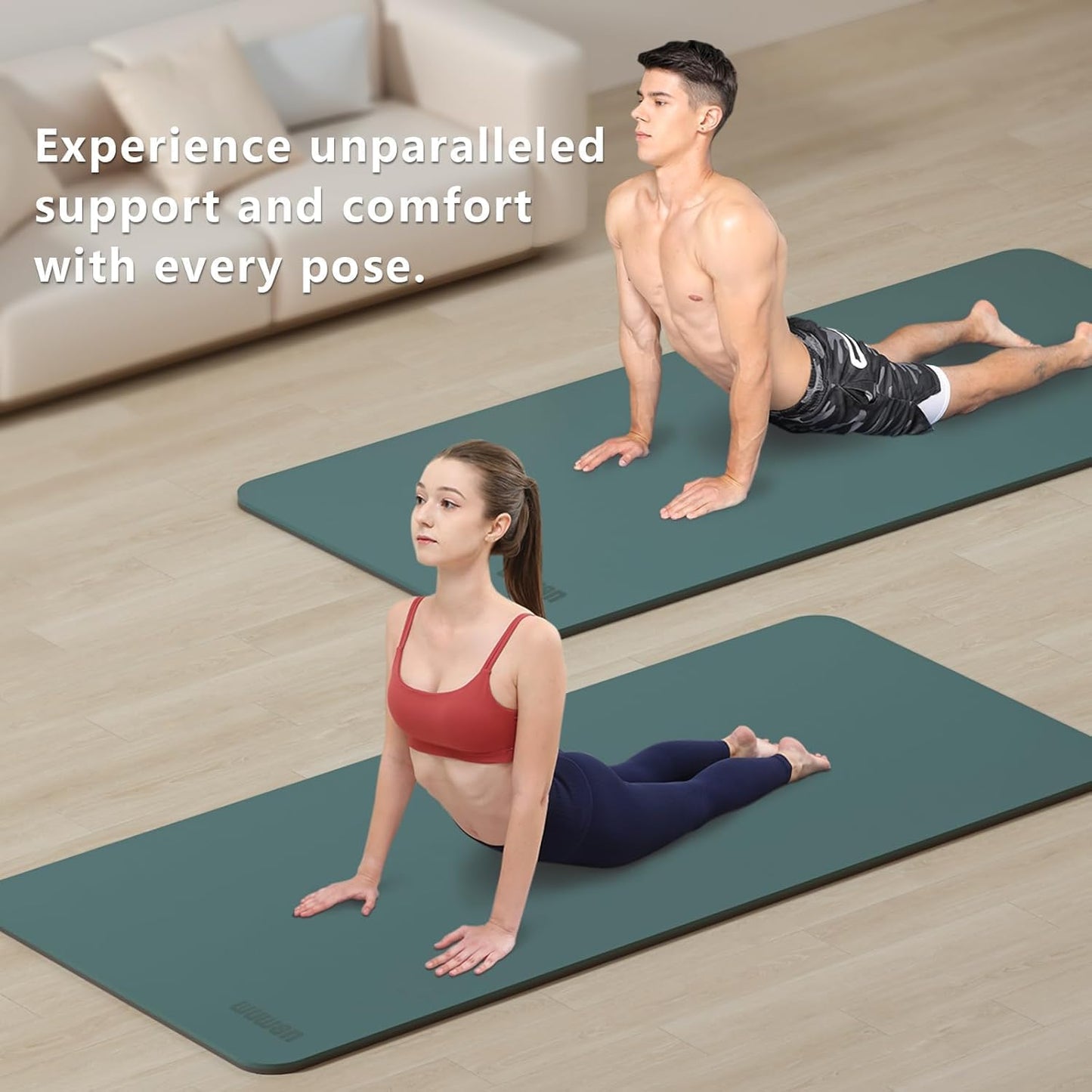 Wide Yoga Mat-80cm Non Slip Extra Thick 1/3'' Fitness Exercise Mat TPE Material High Resiliency Hot Yoga Mats(72“L x 32"W) With Carry Strap for Women Yoga Pilates, Home Floor Workout