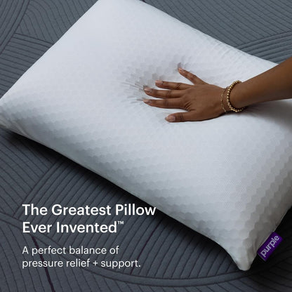 Purple Harmony Pillow – Talalay Latex Foam Cooling Pillow for Combo or Side Sleepers, 360º Hex GelFlex Grid for No-Pressure Support and Luxurious Weightless Feel - Standard, Medium Feel, Low Height