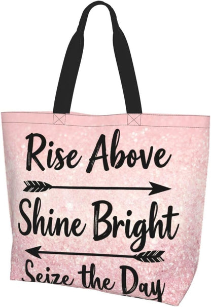 Tote Shoulder Bag Large Durable Reusable Eco-friendly Handbag Lightweight Stylish for Daily Use-19.7x15.7x5.9 Inch - Colors B