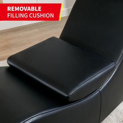 PUREMIND Yoga Chair, Curved Yoga Chaise Lounge for Adult Stretching, Exercising and Relaxing, Indoor Lounge Chair with Adjustable Head Cushion for Living Room Apartment and Bedroom - Black