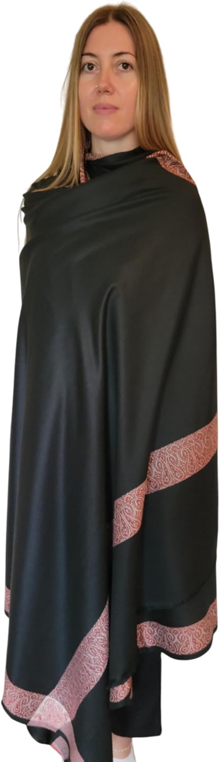 Soft Premium Wool Blend Meditation Shawl - Large Unisex Prayer Wrap, Oversize Scarf & Versatile Blanket