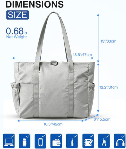 Tote Bag for Women, 26L Capacity Travel Purses Work Bag, Small Zipper Tote Bag for Travel Nurse Gym Teacher