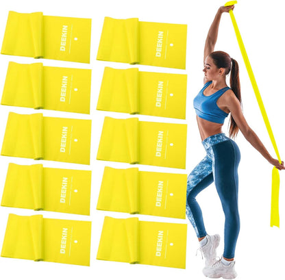 DEEKIN 10 Pcs Resistance Bands Professional Exercise Elastic Bands Latex-Free Yoga Starter Set for Pilates, Physical Therapy, Strength Training, Yoga, Working Out for Women Home Gym