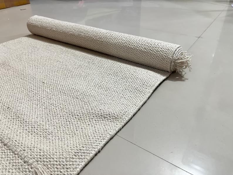 Payal Rugs Cotton Yoga Mat - Eco-Friendly Hand-Woven Rug - Non Slip & Thick (24”x72”x5mm) for Yoga Everyday Fitness at Home - Comfortable Extra-Long