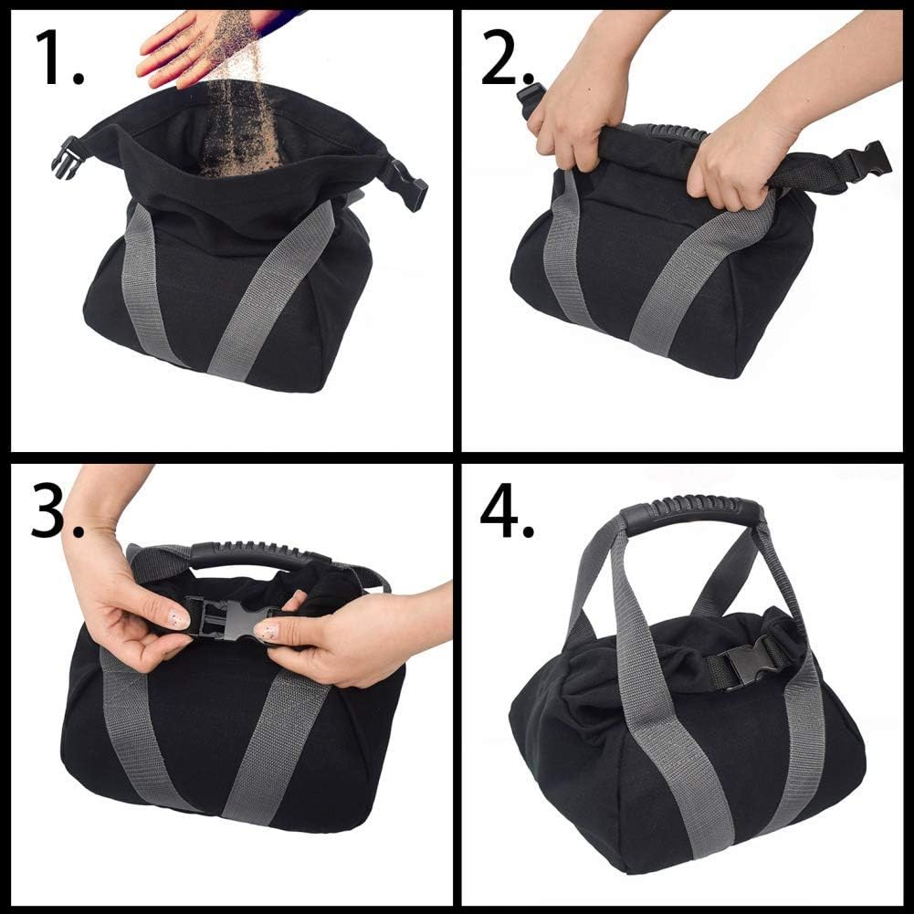 2 Pcs Adjustable Canvas-Kettlebell-Sandbag wtih Handle for Training Home Training, Yoga, Fitness