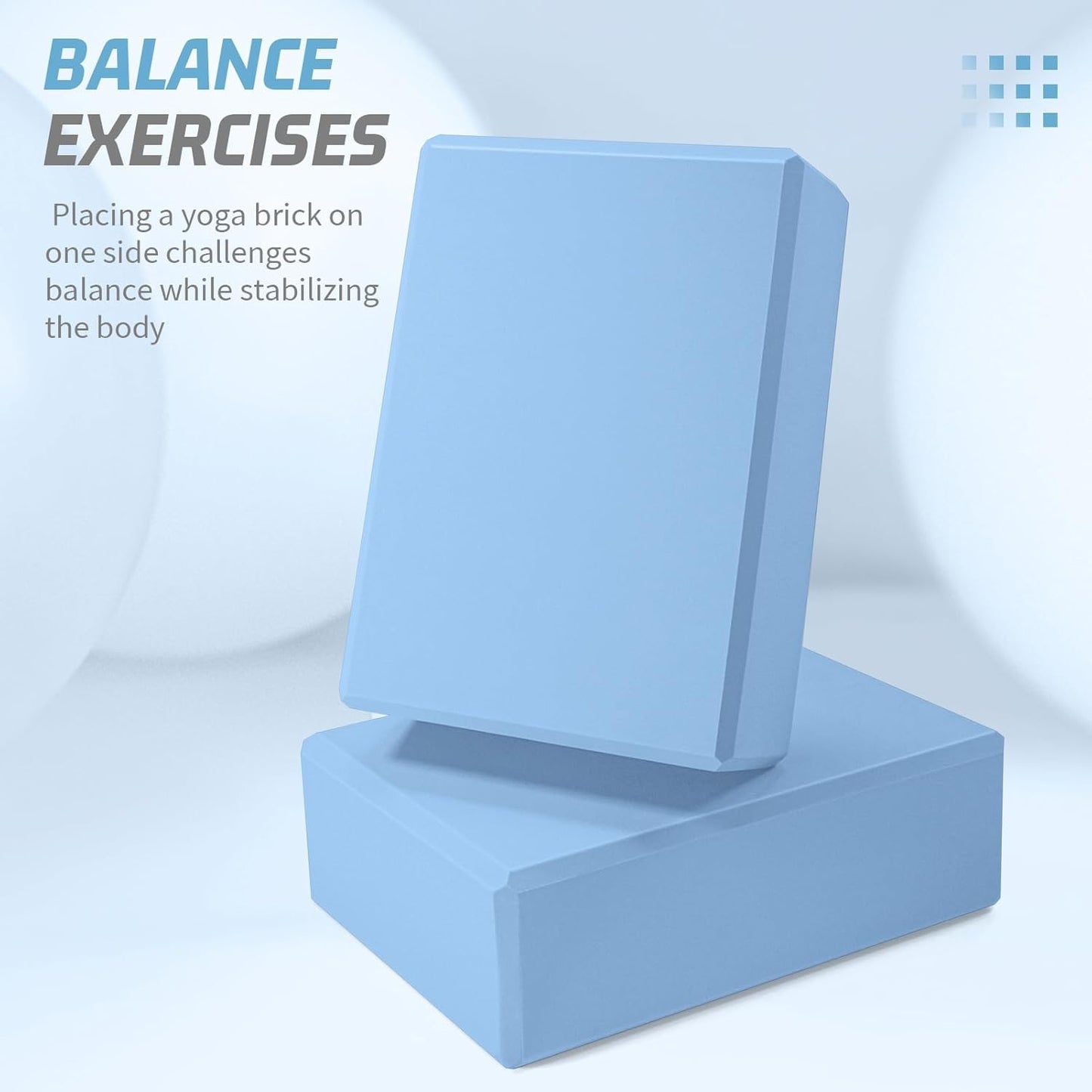 Yoga Blocks 2 Pack 3x6x9IN Foam Block Supportive Latex-Free with Stretch Band, Non-Slip Exercise Blocks for Pilates, Meditation, Balance, Stretching and Deep Poses