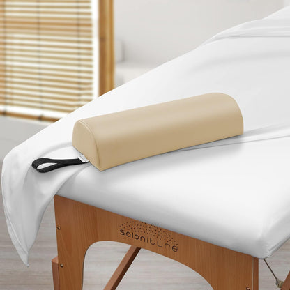 Saloniture Half Round Neck Massage Table Bolster Pillow Pad - 13 x 6 x 3 Inch - Black