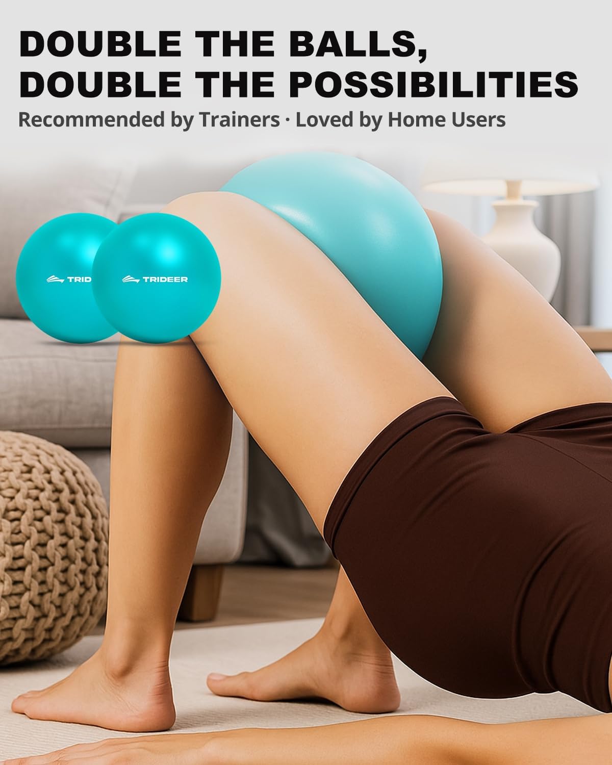 Trideer 9-Inch Pilates Ball, Small Exercise Ball for Yoga, Core Training, Physical Therapy, Balance, Stability and Stretching Pilates Equipment with Inflation Straw
