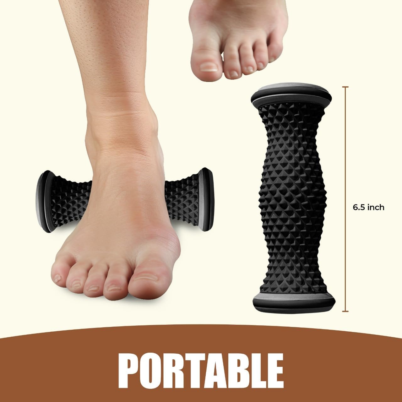 Foot Massager Roller - Portable Arch & Plantar Fasciitis Relief Tool - Deep Tissue Muscle Massage Roller for Feet,Carf, Heel Pain
