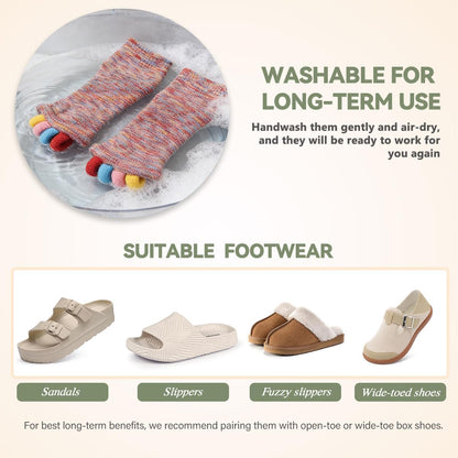 Toe Separator Socks for Yoga Women Men, Bunion Corrector Spacers Socks for Pain Relief & Circulation Improvement