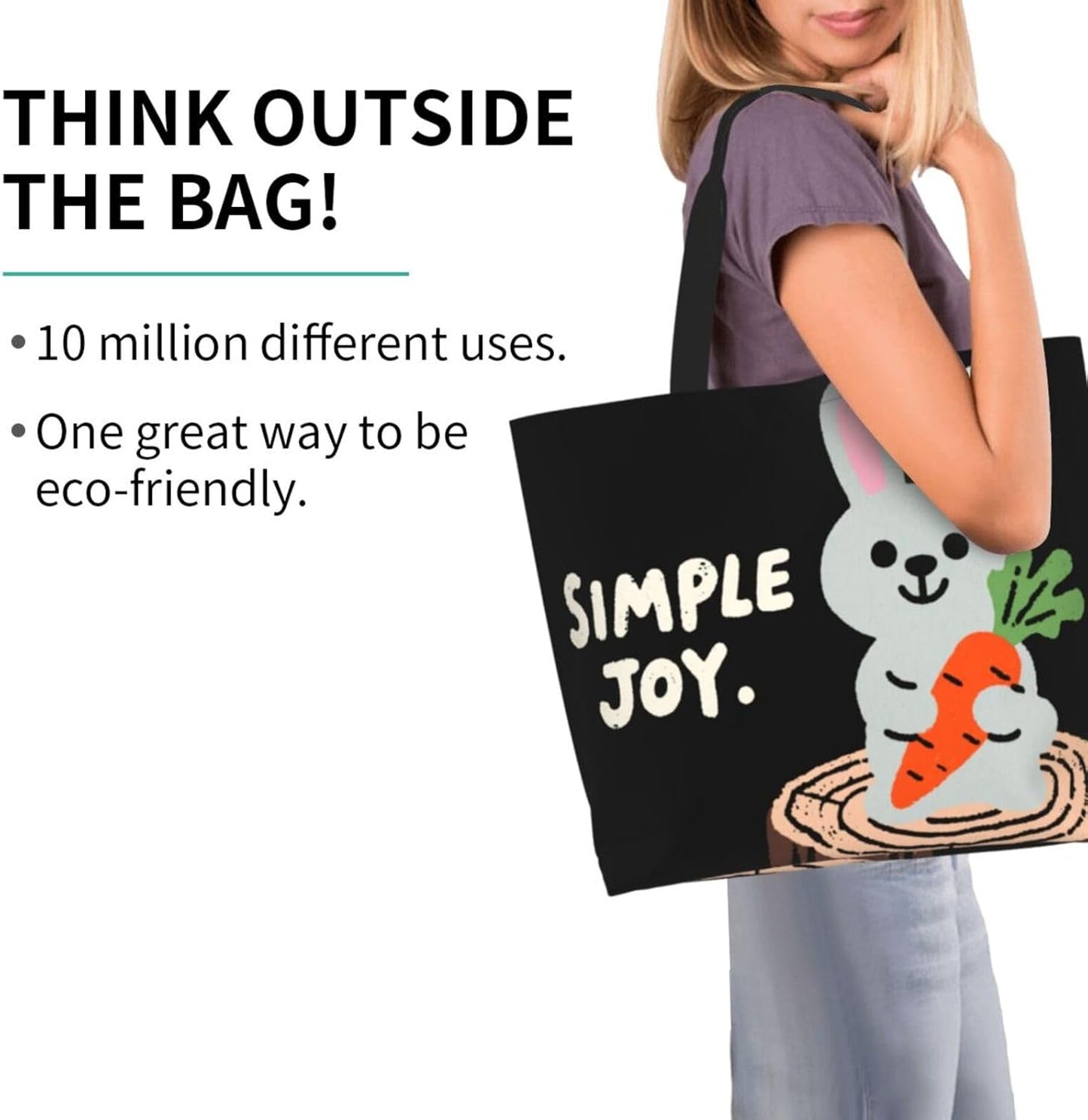 Tote Shoulder Bag Large Durable Reusable Eco-friendly Handbag Lightweight Stylish for Daily Use-19.7x15.7x5.9 Inch - Colors B
