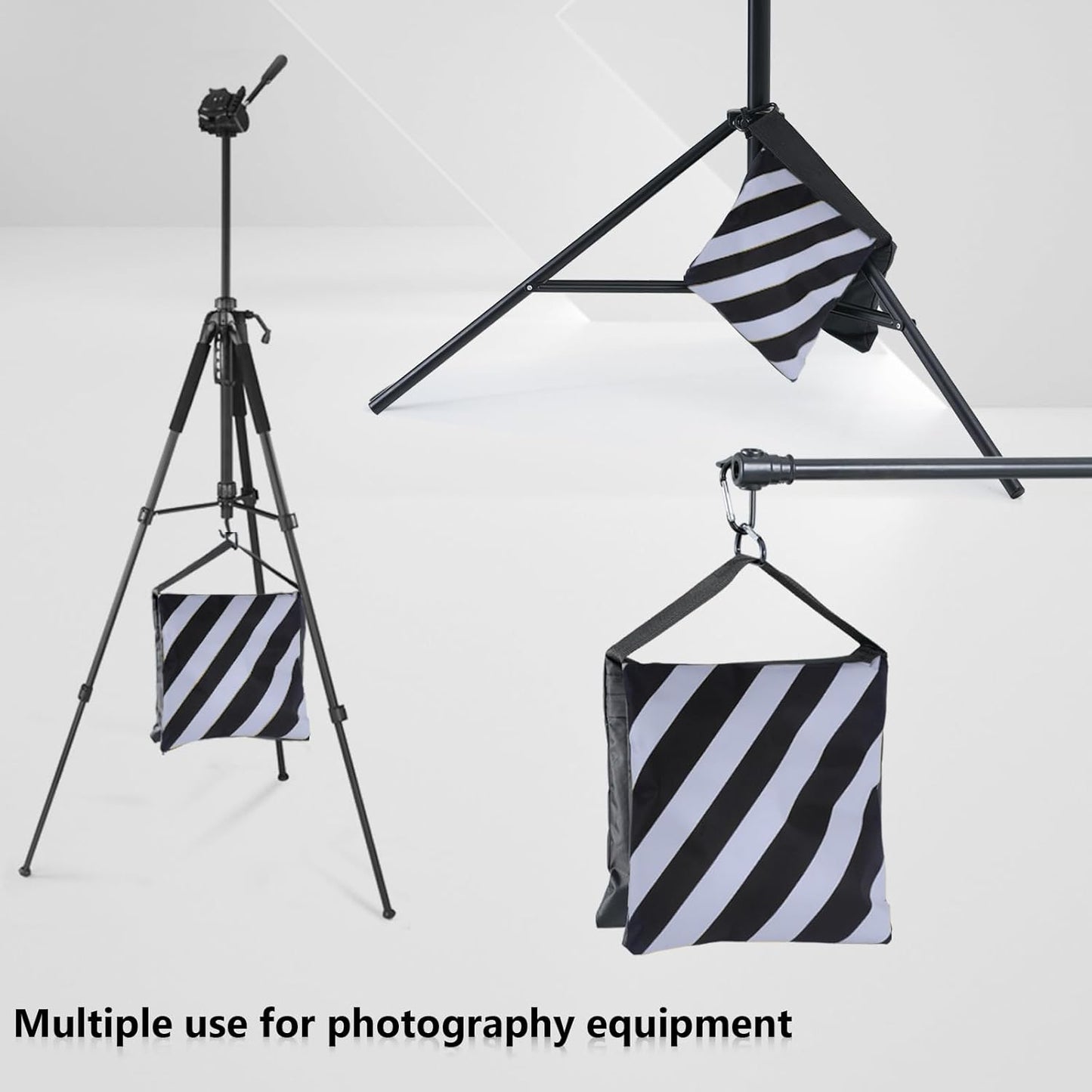 ABCCANOPY Photography Sandbag for Video Stand, Heavy Duty Weight Bags for Light Tripod, Camping Chair, 4 Packs (Black) No Sand