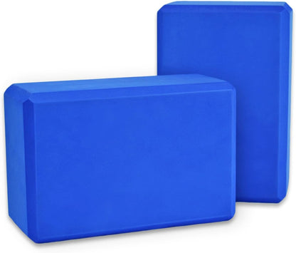 YogaAccessories High Density and Lightweight Foam Yoga Blocks - Strength and Flexibility Aid (Set of 2)
