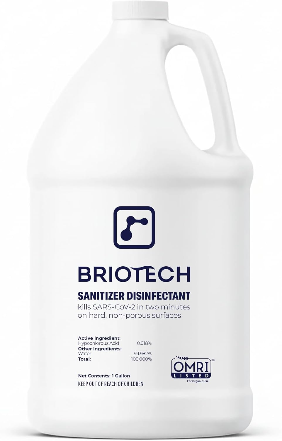 BRIOTECH Sanitizer Disinfectant Hypochlorous Spray, Kill 99.99% of Viruses & Bacteria, Control Mold, Eliminate Odor, Gentle for Nursery & Play Rooms, Food Contact Surface Sanitizer, 32 fl oz