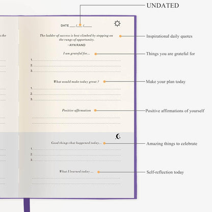The Gratitude Journal for More Happiness, Optimism, Affirmation & Reflection - An Effective Manifestation Guide Journal, Undated Daily Journals for Women & Men (Beige)