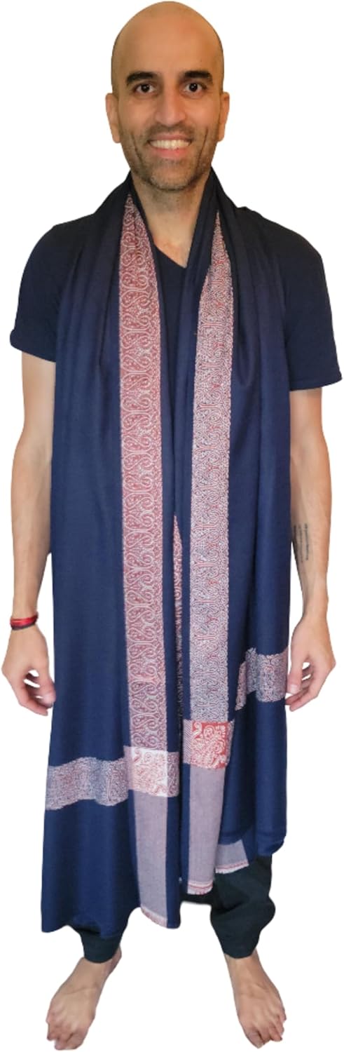 Soft Premium Wool Blend Meditation Shawl - Large Unisex Prayer Wrap, Oversize Scarf & Versatile Blanket