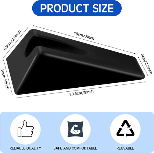 Suzile Mobilization Wedge 7.9 x 4.1 x 2 Inch Triangle Therapy Non Slip Silicone Wedge Pillow Sturdy Support for Relieve Spinal Pain Rehabilitation Tool(Gray)