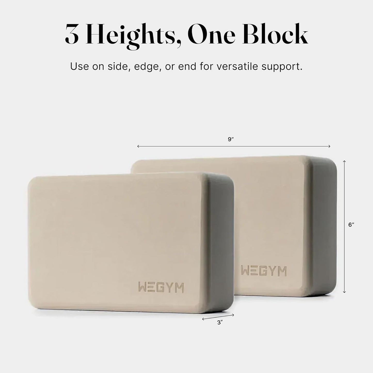 WeGym Yoga blocks with Anti-Slip, Comfortable Grip, Sturdy Sides for Secure Workouts at Home, for Yoga, and Pilate Training