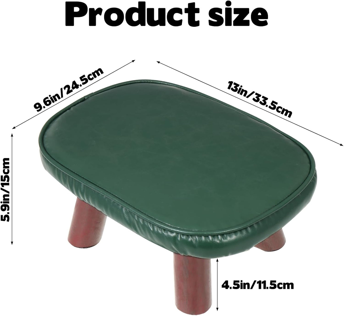 Prayer Kneeler with PU Leather Cushion, Wooden Prayer Bench with Solid Wood Legs, Thick Padded Kneeling Stool for Home Prayer & Meditation