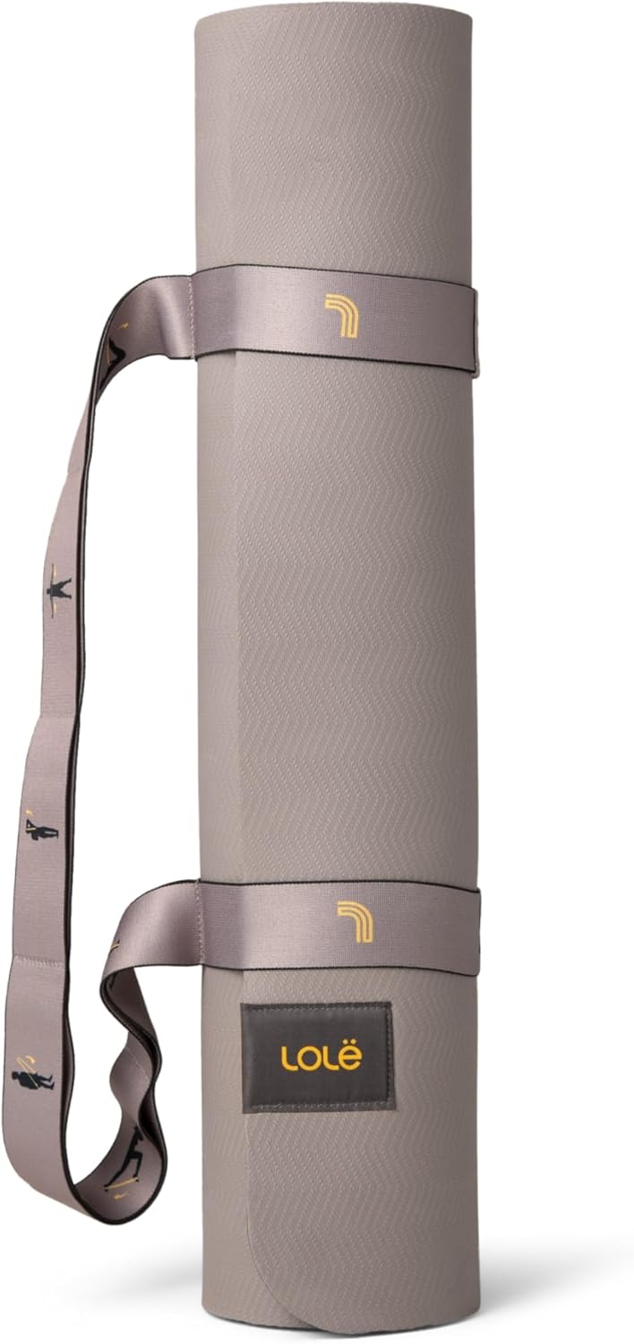 Lolë Pose Yoga Mat for Women with Strap Carrier | Non-Slip 5mm Thick Exercise Mat | Ideal for Hot Yoga & Pilates | PVC-Free & Sweat-Resistant