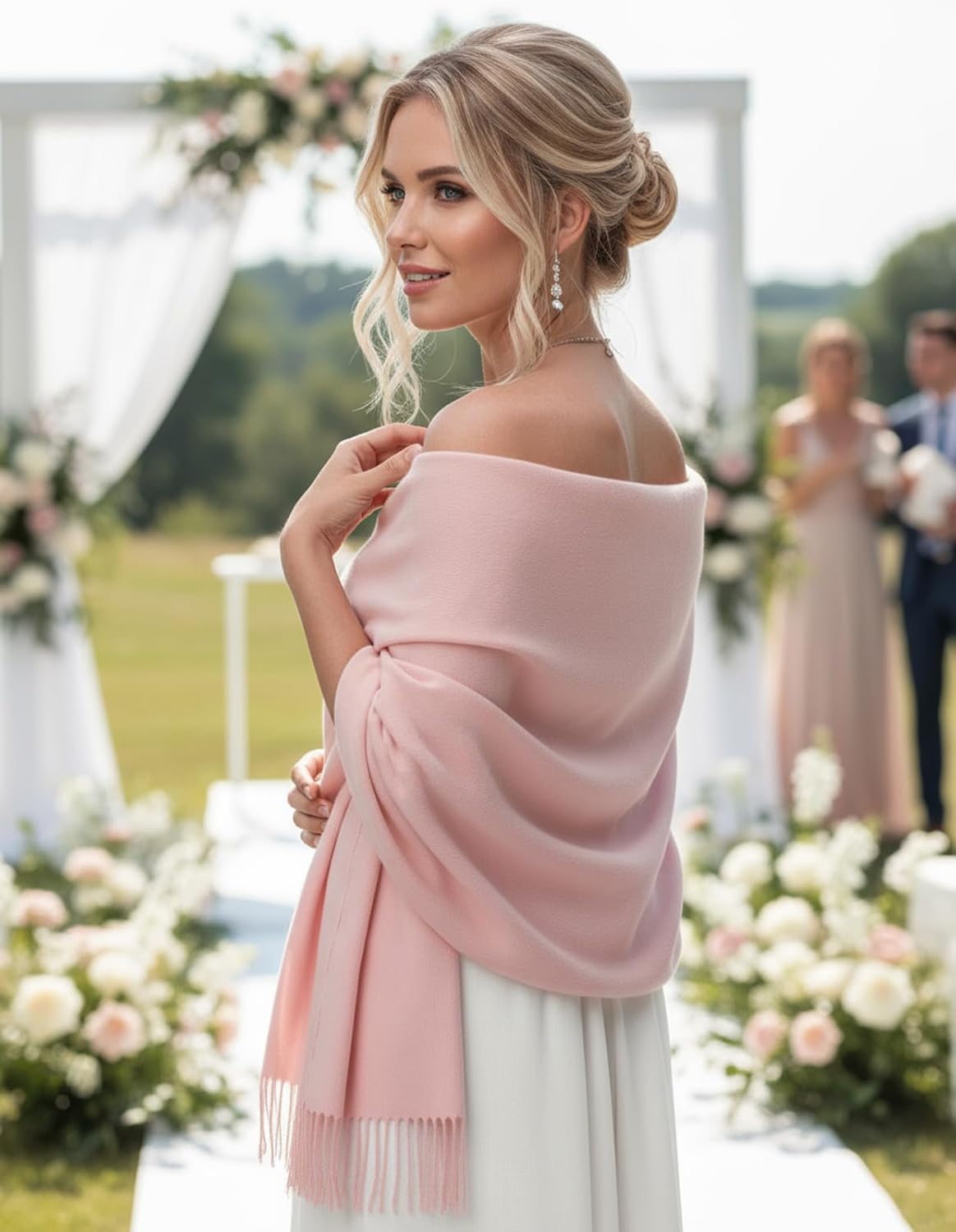 Women's Scarf Pashmina Shawls and Wraps for Evening Dress Wedding Bridal Bridesmaid Winter Warm Long Large Scarves - Colors A