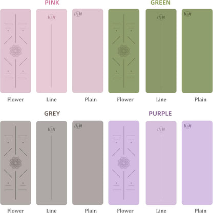 U&M Professional Non Slip PU Yoga Mat,Purple, Grey, Pink, Green 72x27 Inch 0.2" Thick Exercise Mat,| Sweatproof High Density | Anti-tear | Non-Slip Textured Surface | Natural Rubber Bottom Workout Mat for Women & Men Yoga Pilates Fitness