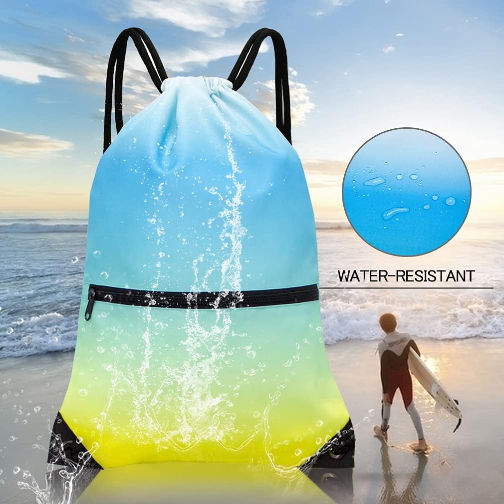 HOLYLUCK Drawstring Backpack Bag Sport Gym Sackpack - Colors A