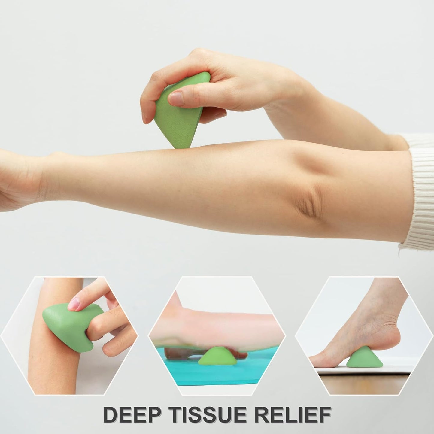 LEZER Trigger Massage Point, Manual Massage Ball, Muscle Knots Relief Tool, Myofascial Release, Physical Therapy, Deep Tissue Back Massage, Plantar Fasciitis, 2.9 in x 2.1 in (Blue)