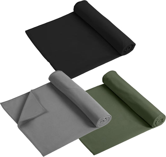 Breling 3 Pack 26"x73" Hot Yoga Mat Towel Pack Non-Slip Yoga Mat Gym Sweat Absorbent Microfiber Towel for Pilates Workout Women Men