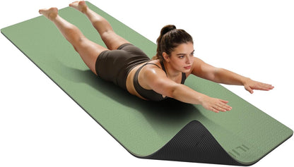 ILILI large Yoga Mat, Thick Soft Exercise Mat for Home Gym, Anti-Tear Cushioned Mat for Men Women, 76"x32.7"x0.35" for Stretching, Pilates&Fitness Workouts