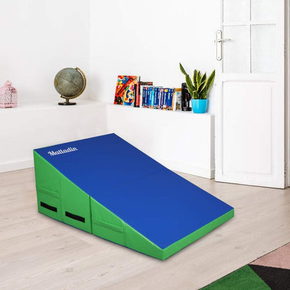 Matladin Incline Gymnastics Wedge Mat, Folding Gymnastics Mat for Kids Girls Home Training Exercise