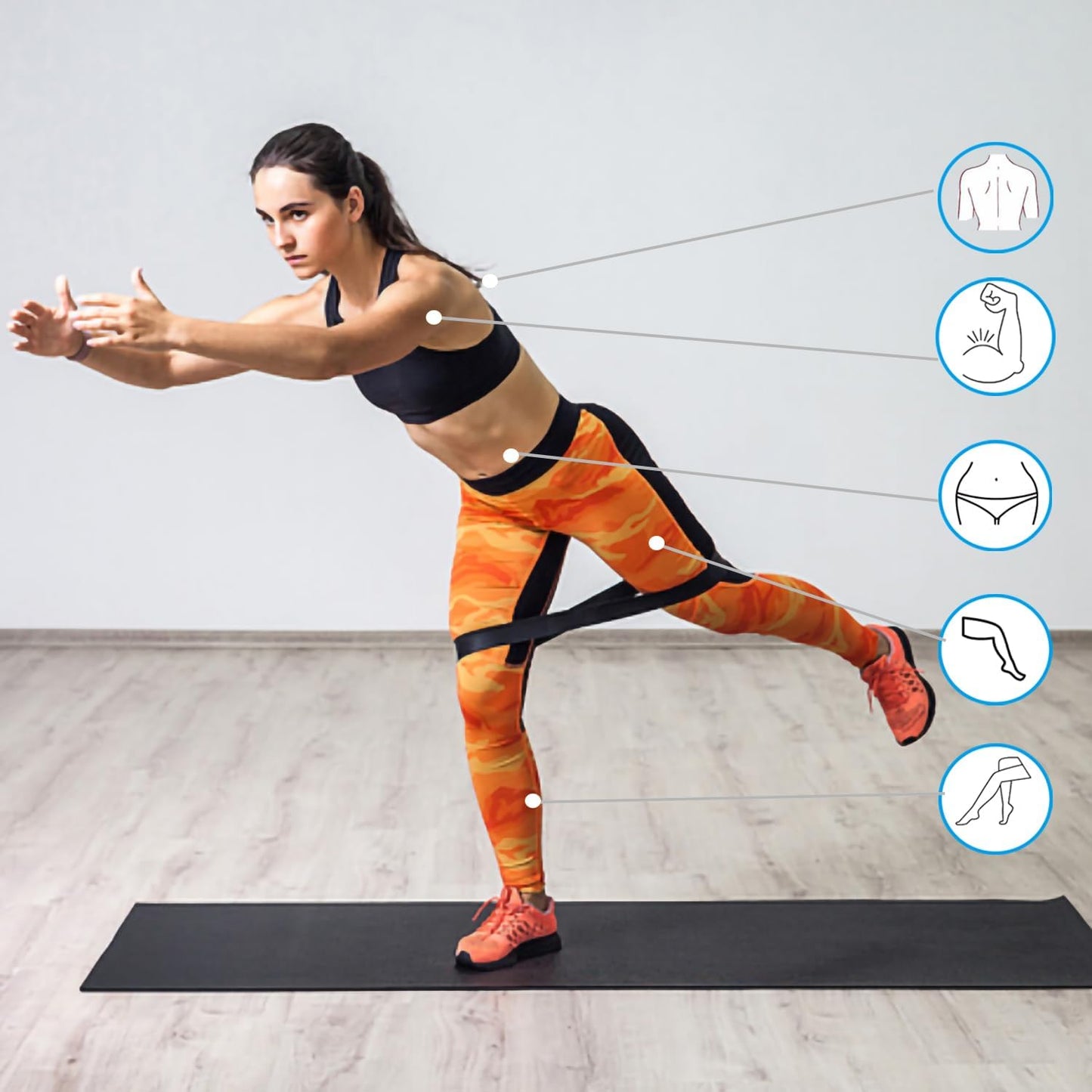 Resistance Bands for Working Out,Resistance Loop Exercise Bands for Physical Therapy, Yoga Starter Set of Stretch Bands for Booty Legs, Pilates Flexbands,Set of 5