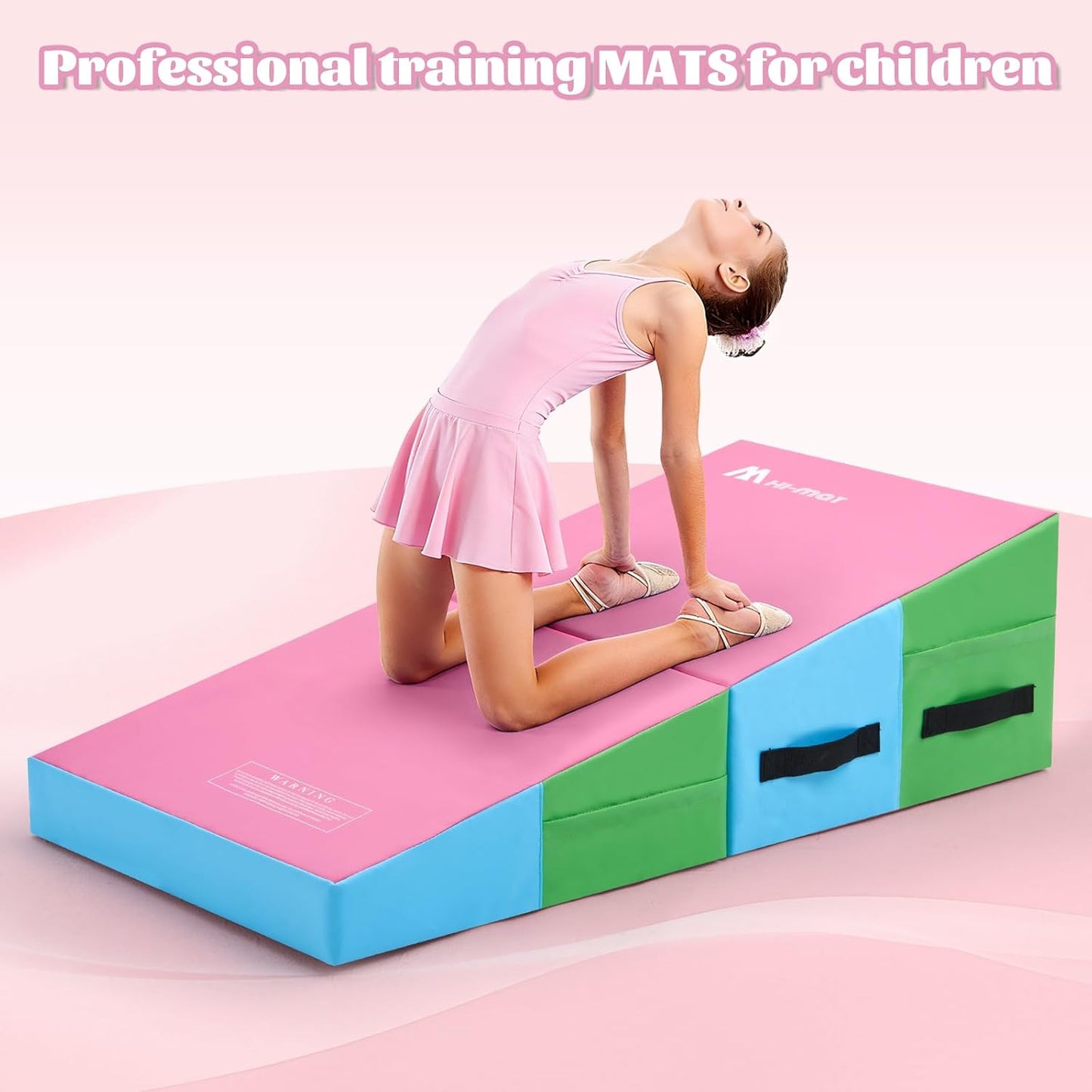 Gymnastics Cheese Mat Incline Wedge Mat, Folding Gymnastics Mat for Kids Tumbling, Indoor/Outdoor Skill Shape Training & Exercise equipment Home Gym Yoga