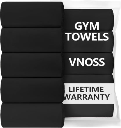 Microfiber Quick Dry Gym Towel, Lint Free Odor-Free Absorbent Fiber, Fast Drying, Men & Women Workout Gear for Body Sweat, Working Out, Towels (Grey, 5Pack - 16 * 27Inch)