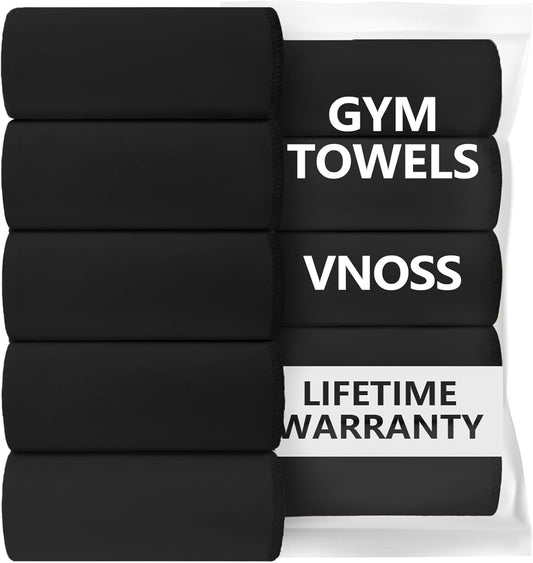 Microfiber Quick Dry Gym Towel, Lint Free Odor-Free Absorbent Fiber, Fast Drying, Men & Women Workout Gear for Body Sweat, Working Out, Towels (Grey, 5Pack - 16 * 27Inch)