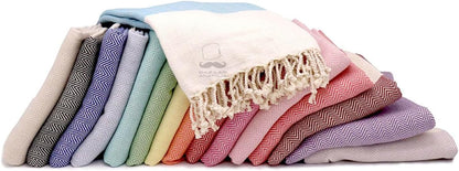 Bazaar Anatolia Turkish Beach Towel – 100% Cotton, Quick Dry, Lightweight and Sand Free – Perfect for Bathroom, Travel, Yoga, Camping, Oversized 71x39 inches - Diamond Black - Colors C