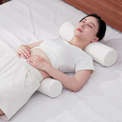 2 Pack Round Massage Table Bolster Pillow Pad, Bolster Pillow, Round Pillows, Suitable for Earthlite Massage Table (Grey, 7.8''x19.6'')